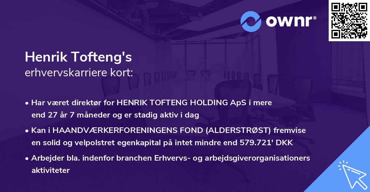 Henrik Tofteng's erhvervskarriere kort