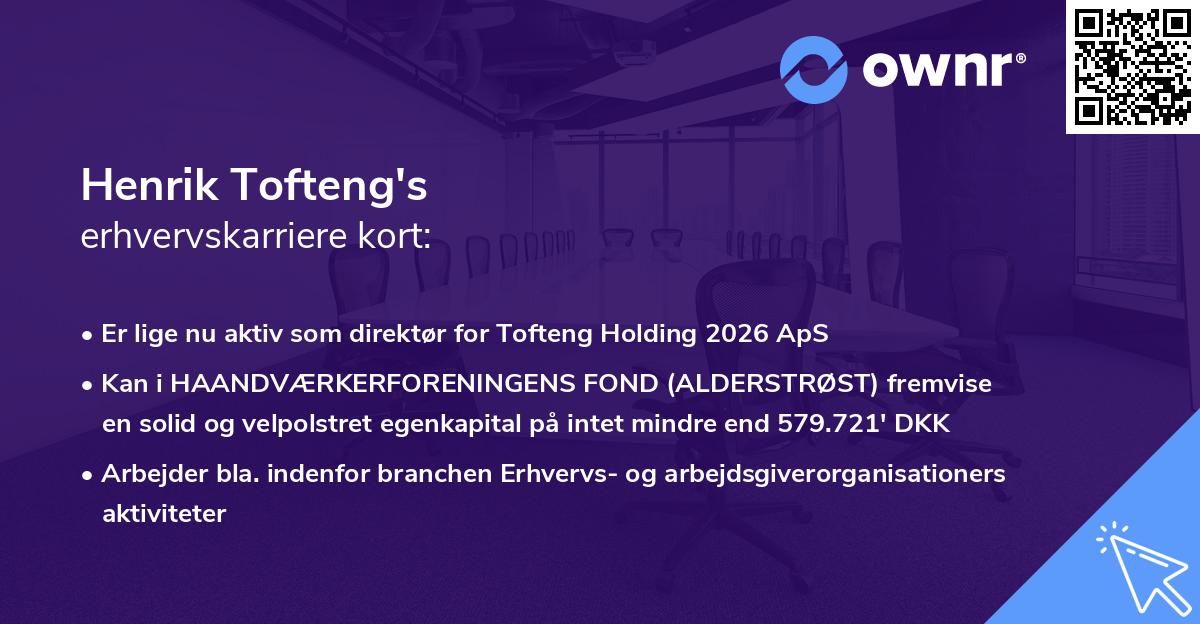 Henrik Tofteng's erhvervskarriere kort