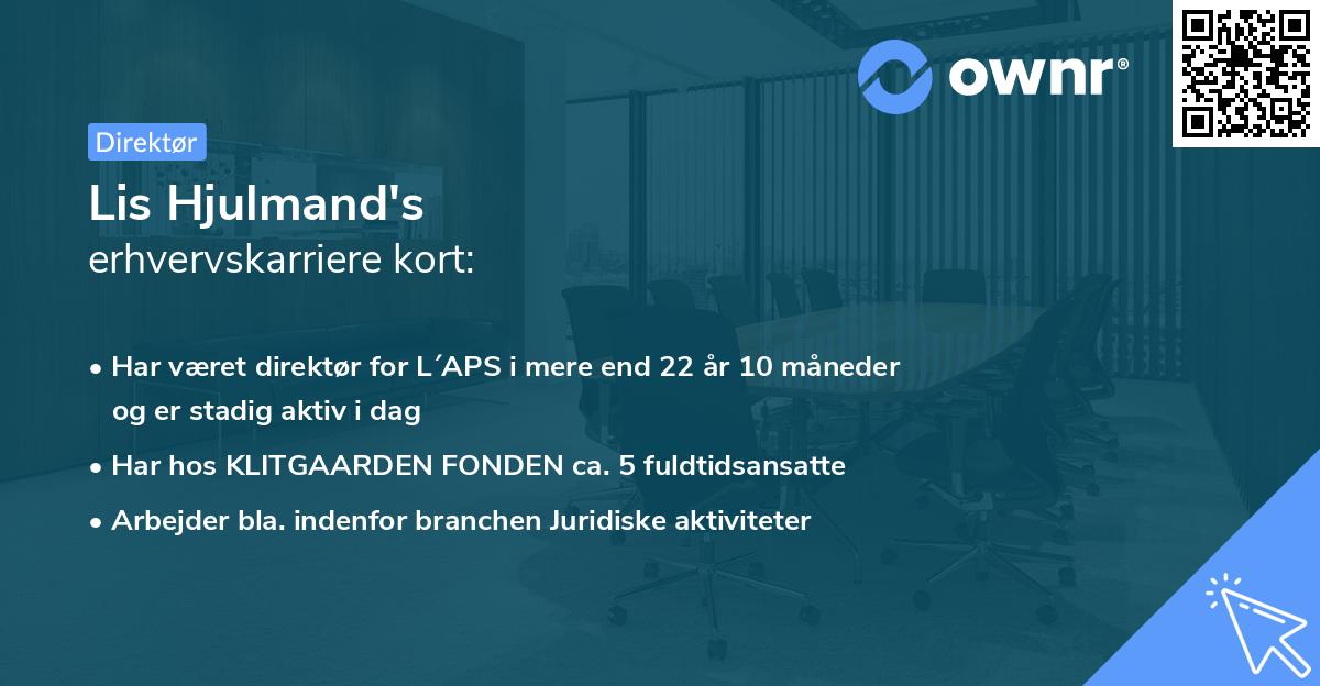 Lis Hjulmand's erhvervskarriere kort