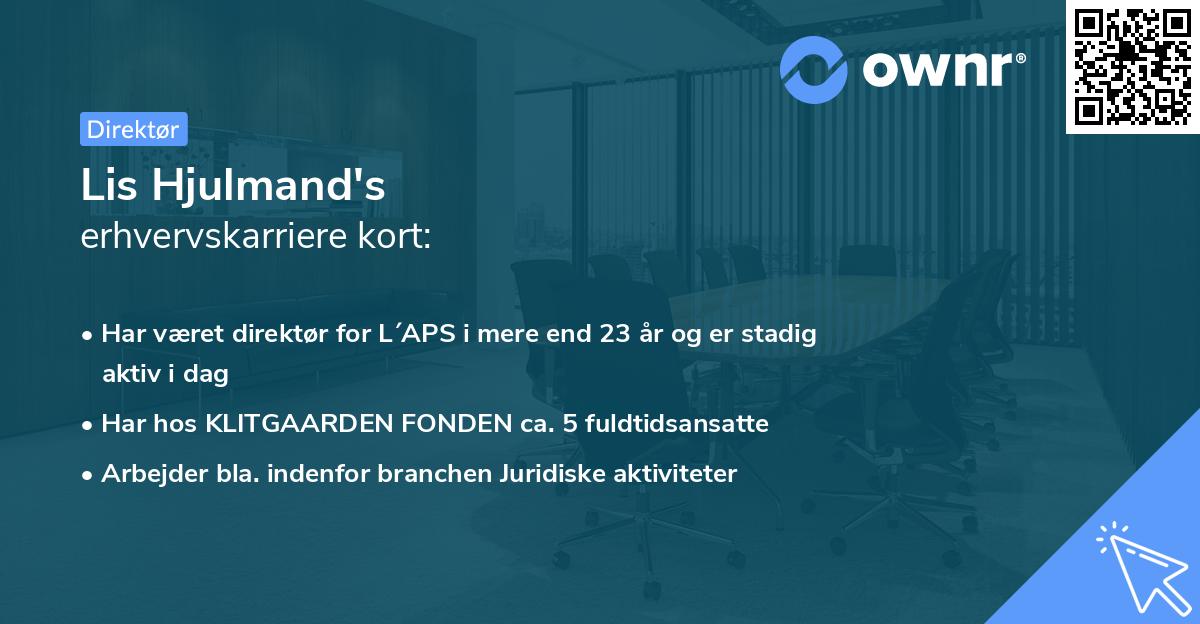 Lis Hjulmand's erhvervskarriere kort