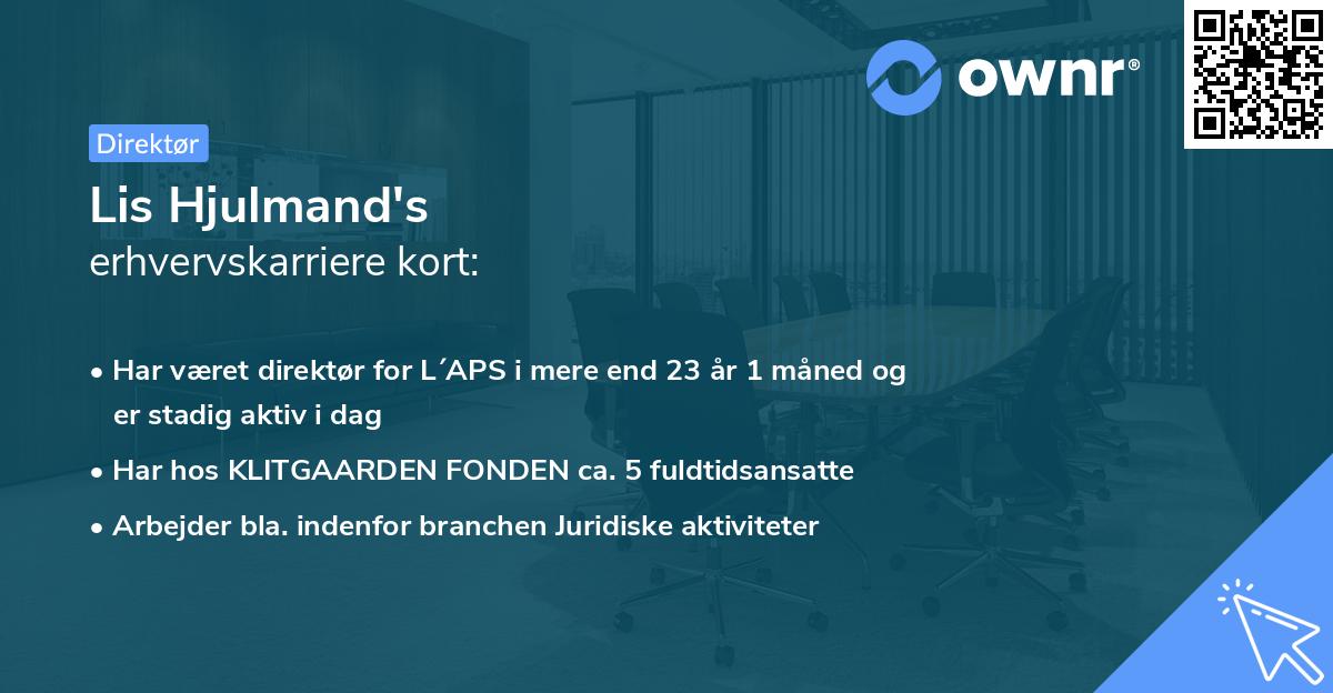 Lis Hjulmand's erhvervskarriere kort