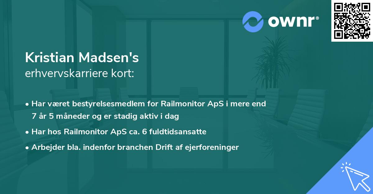Kristian Madsen's erhvervskarriere kort