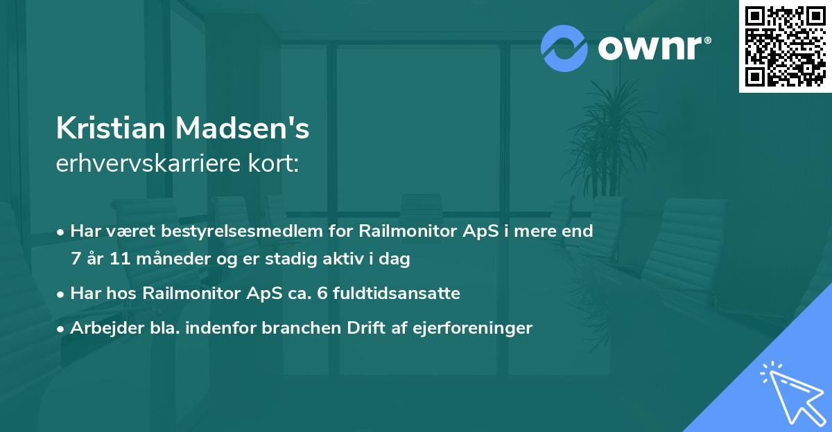 Kristian Madsen's erhvervskarriere kort