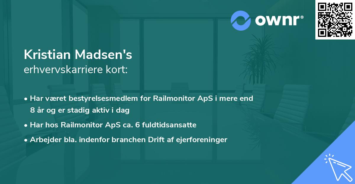 Kristian Madsen's erhvervskarriere kort