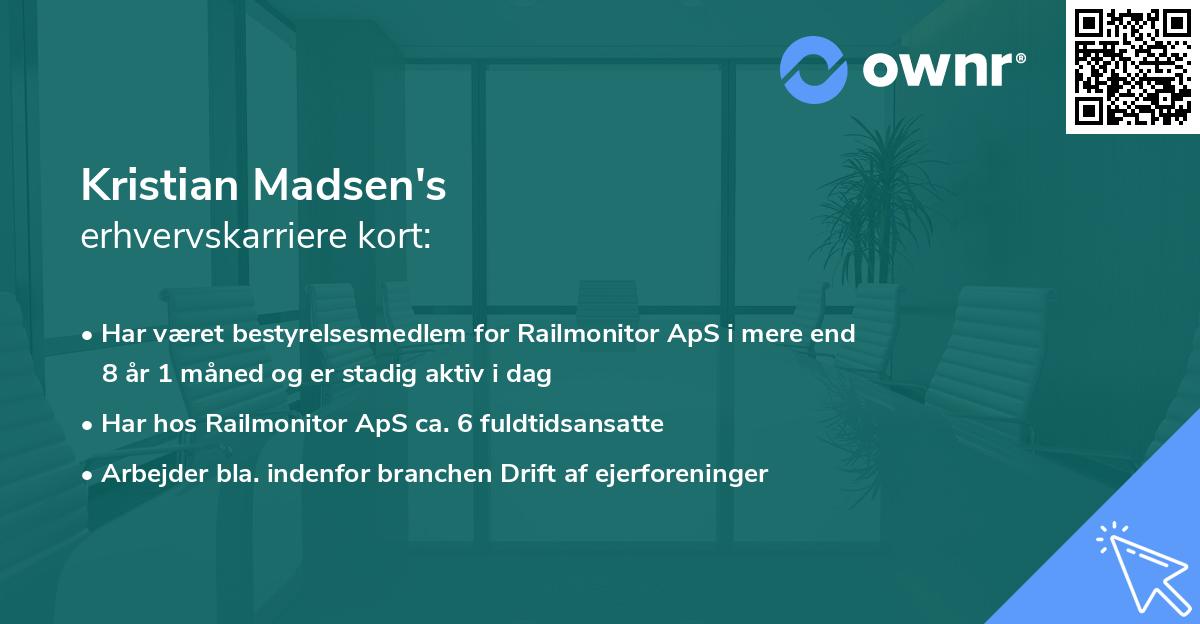 Kristian Madsen's erhvervskarriere kort