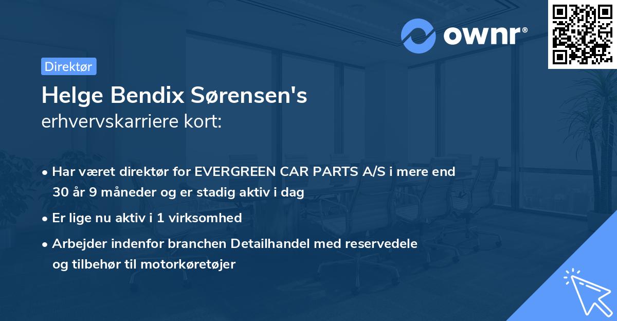 Helge Bendix Sørensen's erhvervskarriere kort