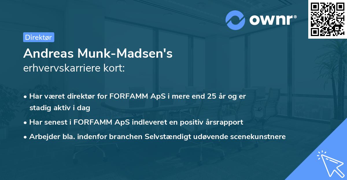 Andreas Munk-Madsen's erhvervskarriere kort