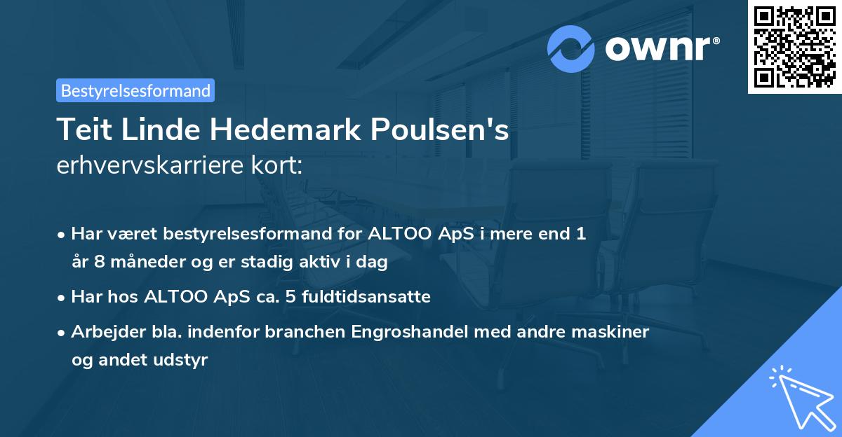 Teit Linde Hedemark Poulsen's erhvervskarriere kort
