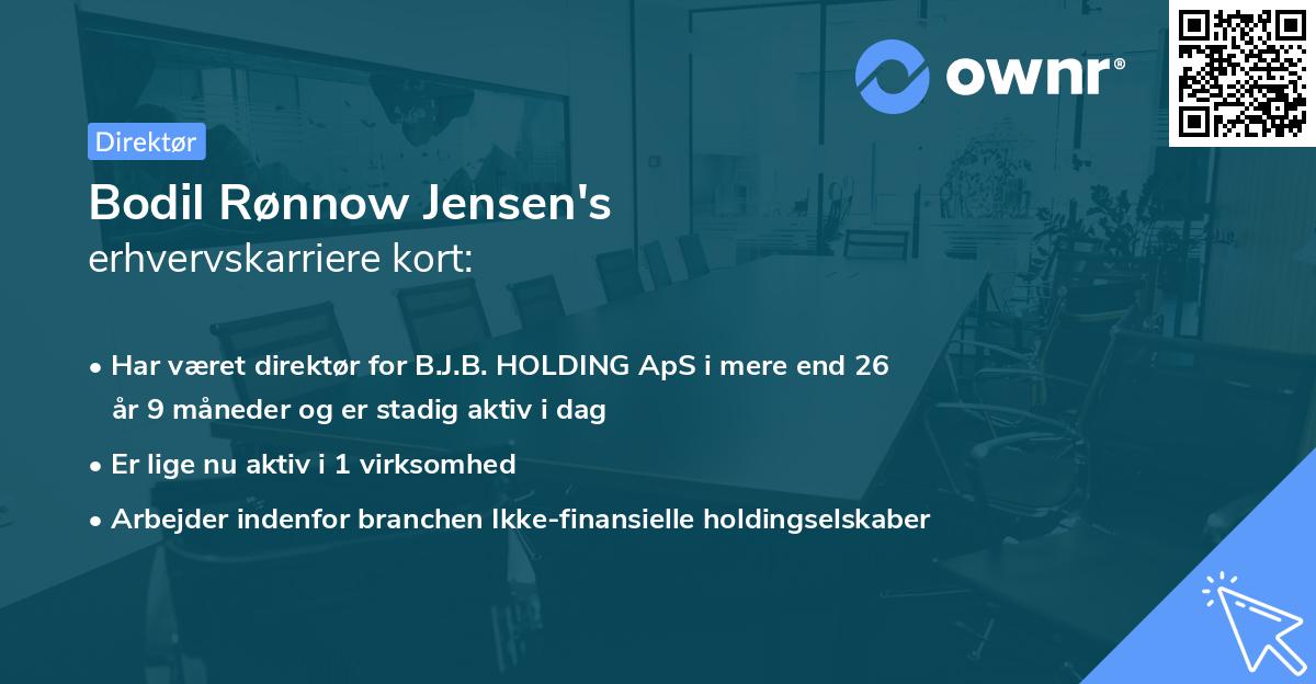 Bodil Rønnow Jensen's erhvervskarriere kort