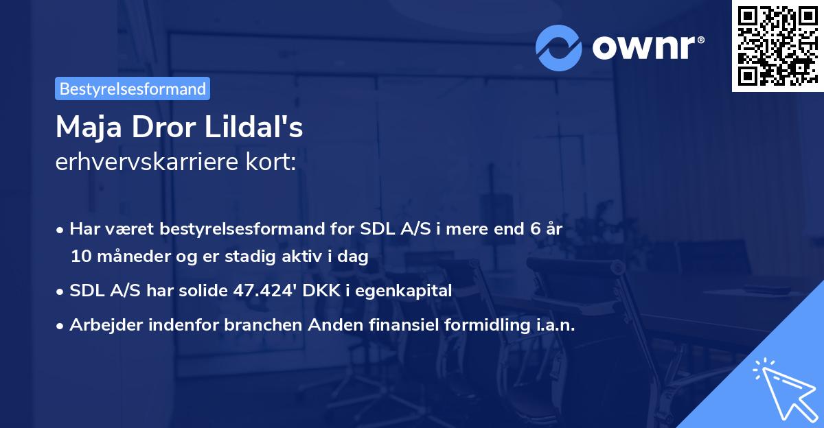 Maja Dror Lildal's erhvervskarriere kort