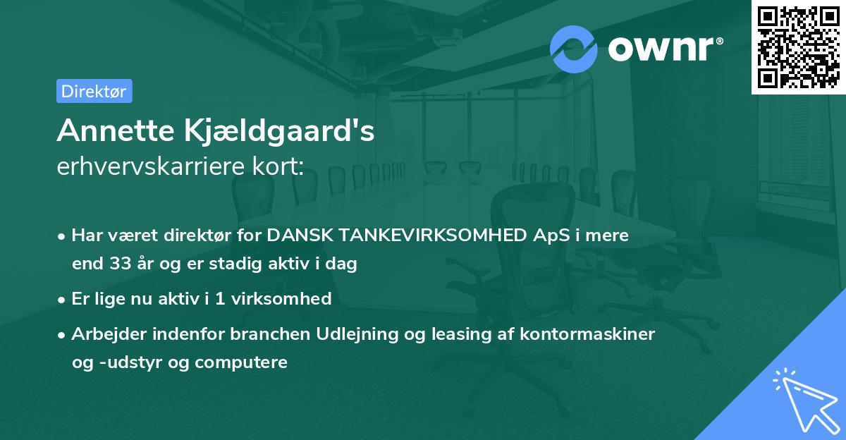 Annette Kjældgaard's erhvervskarriere kort