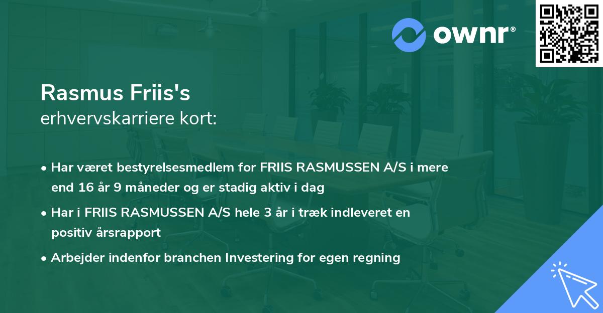 Rasmus Friis's erhvervskarriere kort