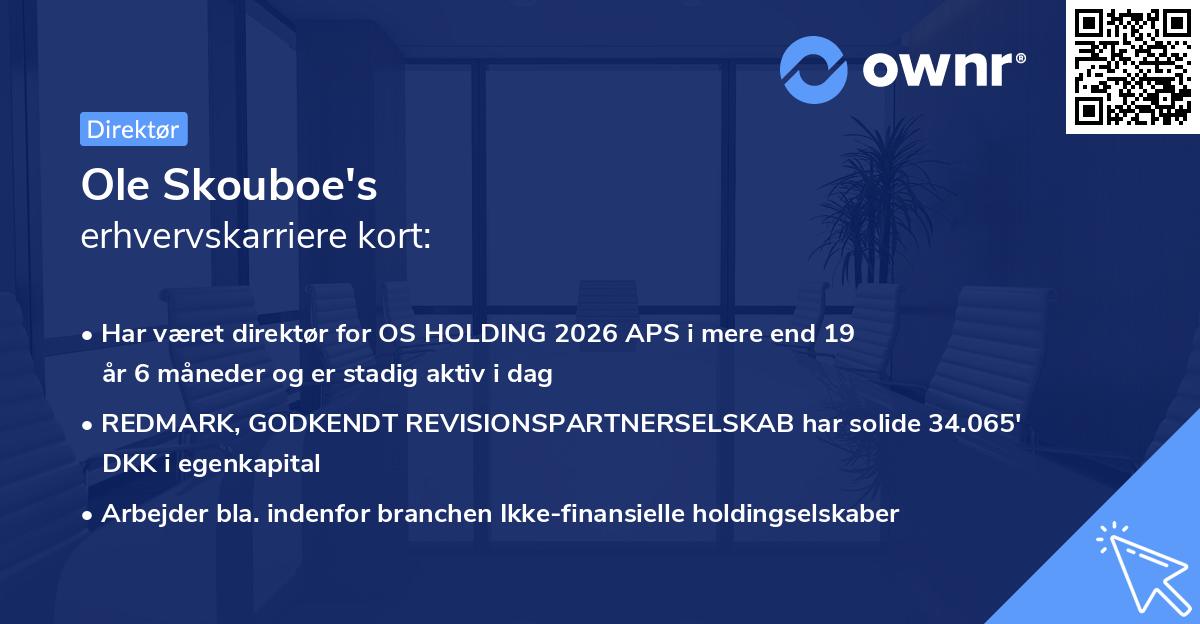 Ole Skouboe's erhvervskarriere kort