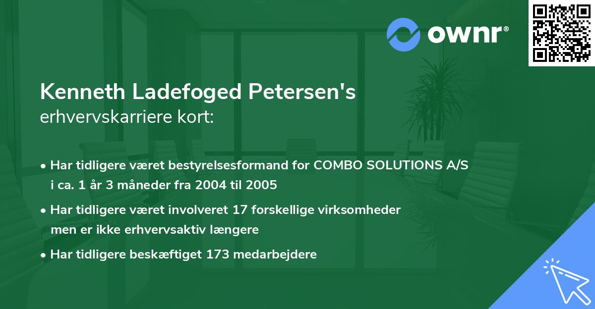 Kenneth Ladefoged Petersen's erhvervskarriere kort