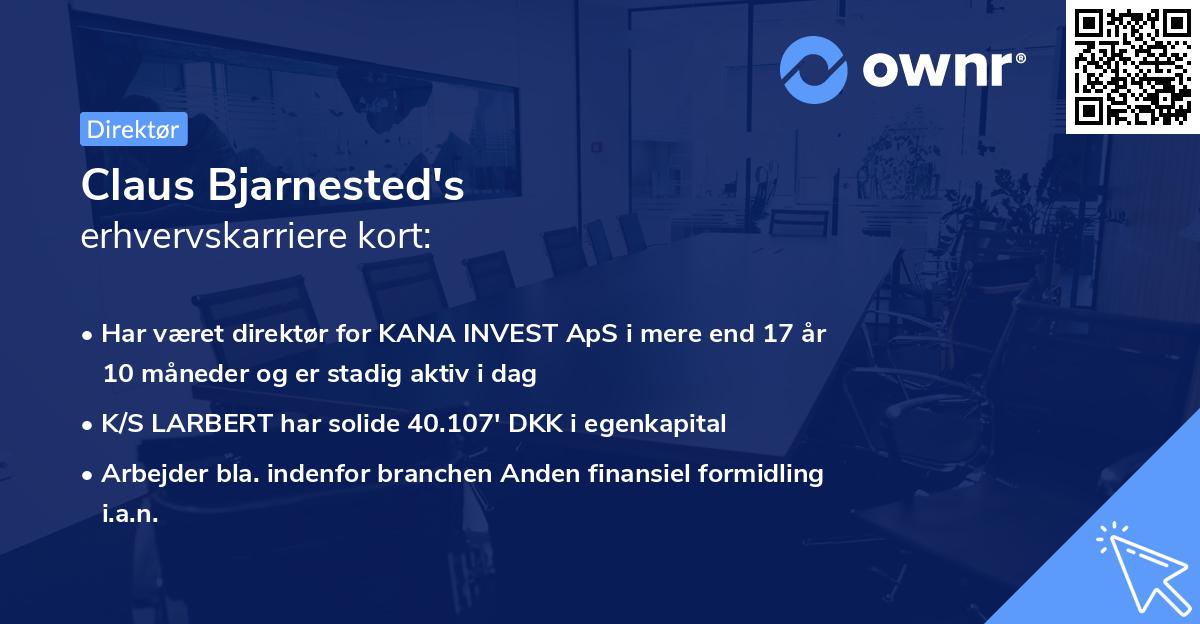Claus Bjarnested's erhvervskarriere kort