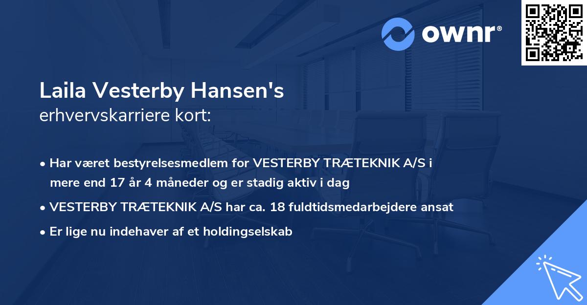 Laila Vesterby Hansen's erhvervskarriere kort
