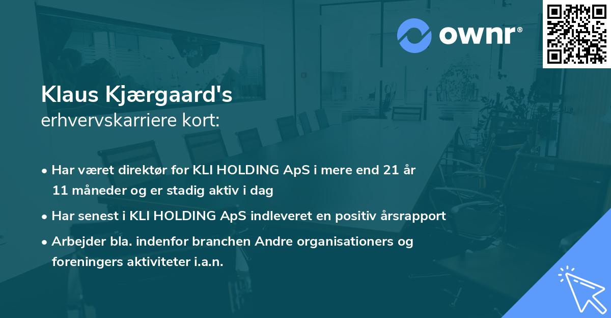 Klaus Kjærgaard's erhvervskarriere kort
