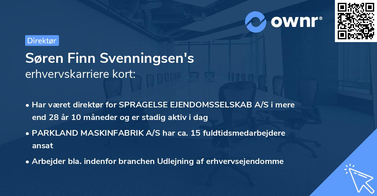 Søren Finn Svenningsen's erhvervskarriere kort