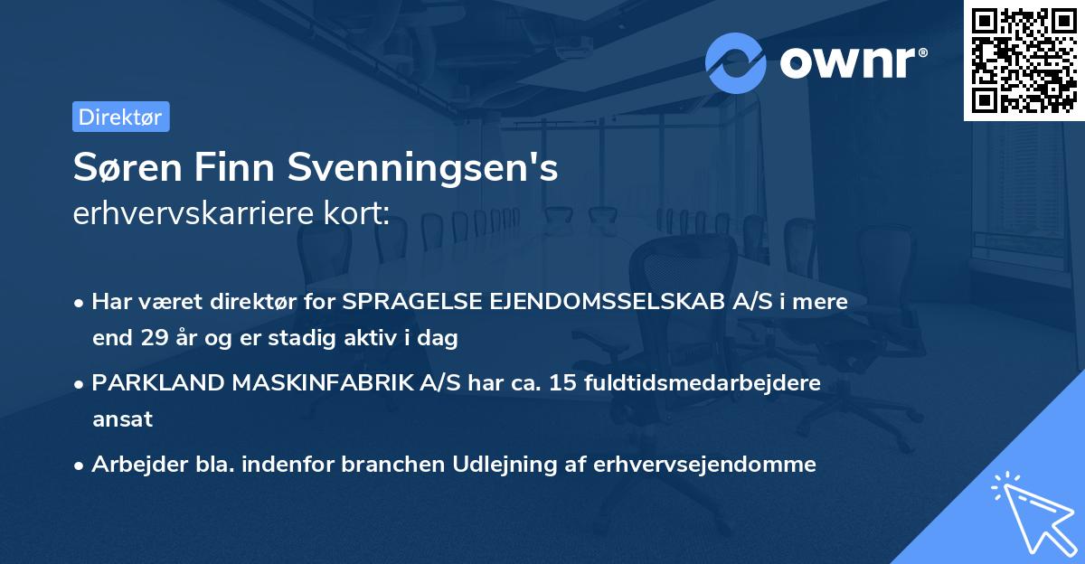 Søren Finn Svenningsen's erhvervskarriere kort