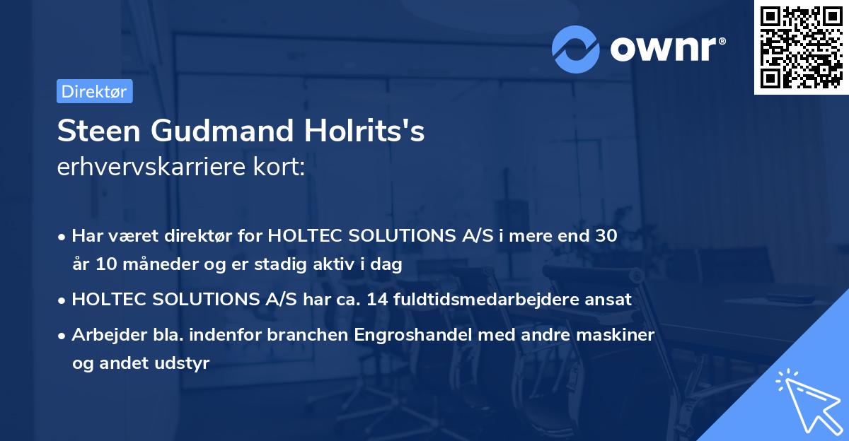 Steen Gudmand Holrits's erhvervskarriere kort