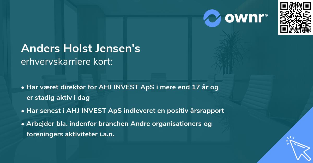 Anders Holst Jensen's erhvervskarriere kort