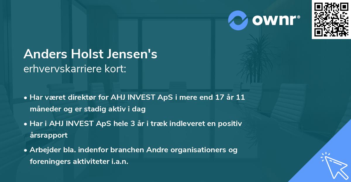 Anders Holst Jensen's erhvervskarriere kort