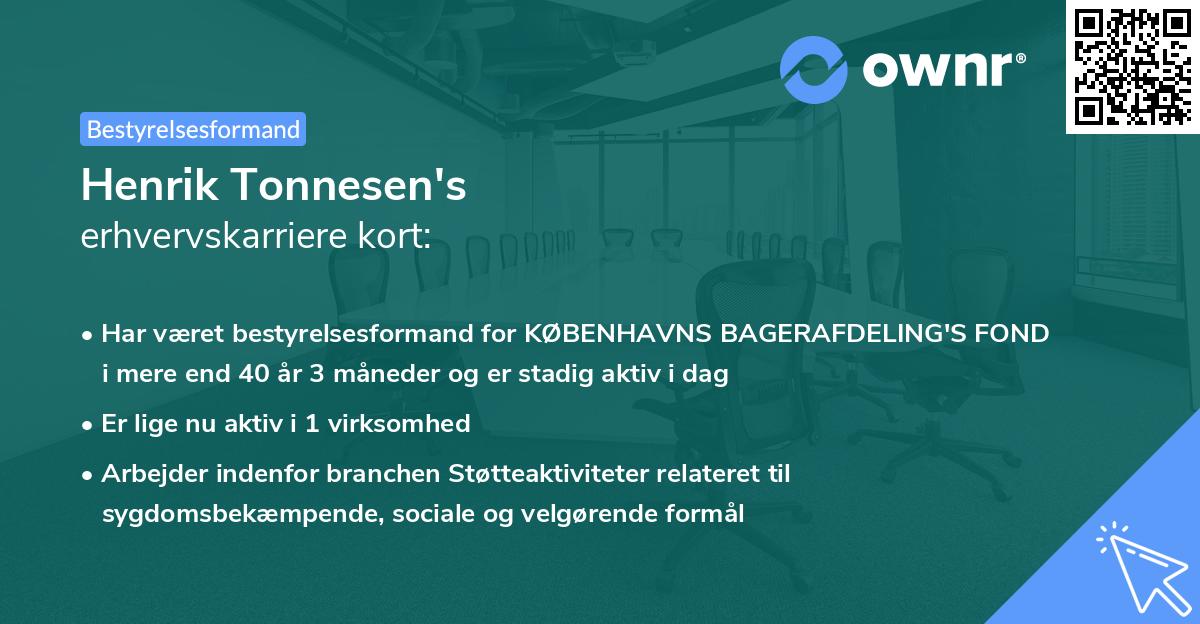 Henrik Tonnesen's erhvervskarriere kort