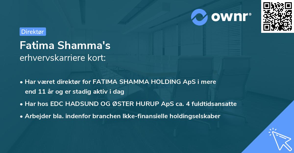 Fatima Shamma's erhvervskarriere kort