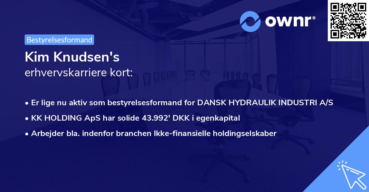 Kim Knudsen's erhvervskarriere kort