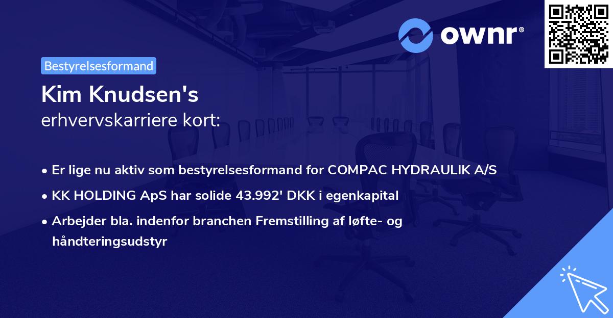 Kim Knudsen's erhvervskarriere kort