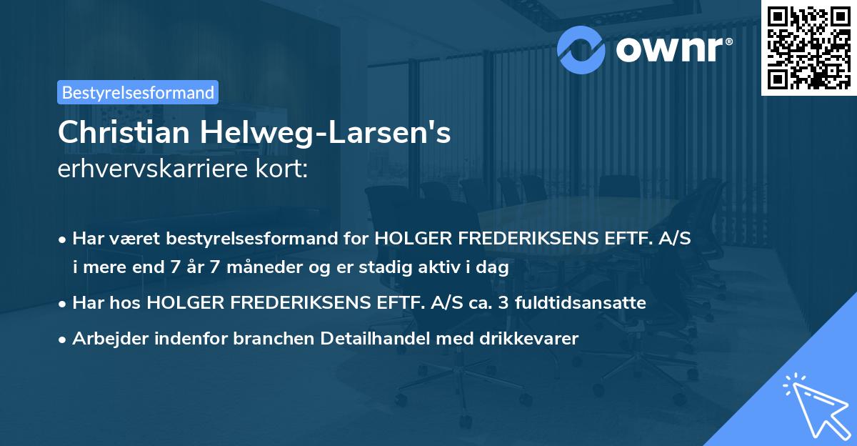 Christian Helweg-Larsen's erhvervskarriere kort