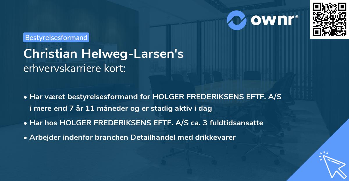 Christian Helweg-Larsen's erhvervskarriere kort