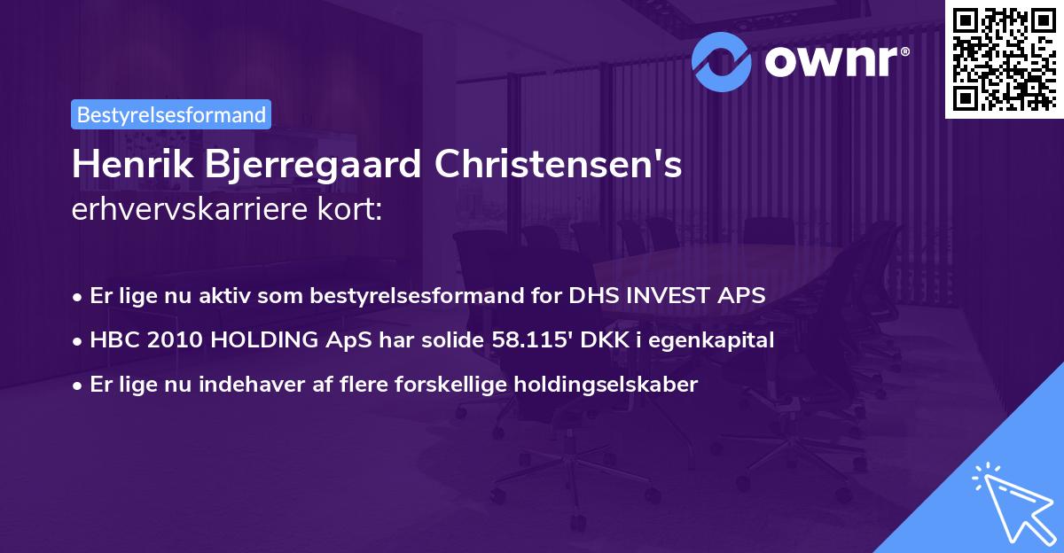 Henrik Bjerregaard Christensen's erhvervskarriere kort