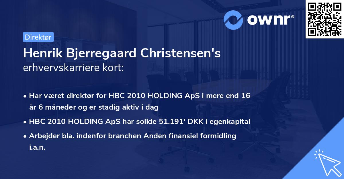Henrik Bjerregaard Christensen's erhvervskarriere kort