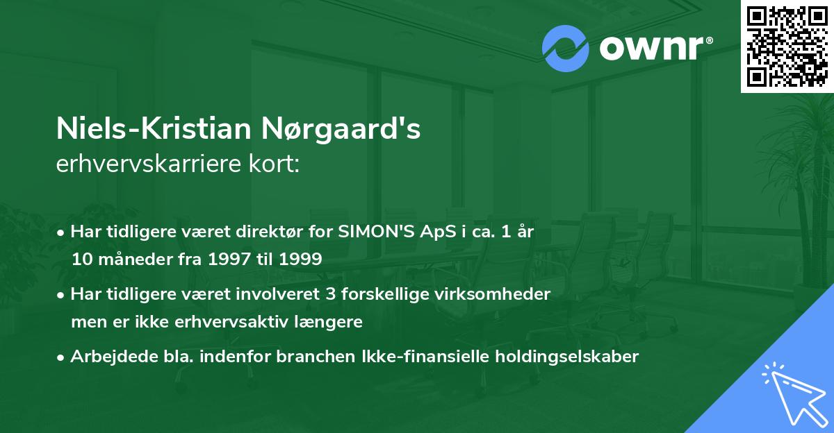 Niels-Kristian Nørgaard's erhvervskarriere kort