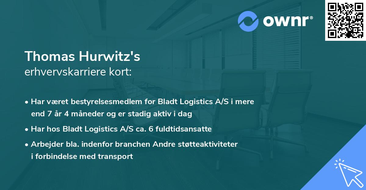 Thomas Hurwitz's erhvervskarriere kort