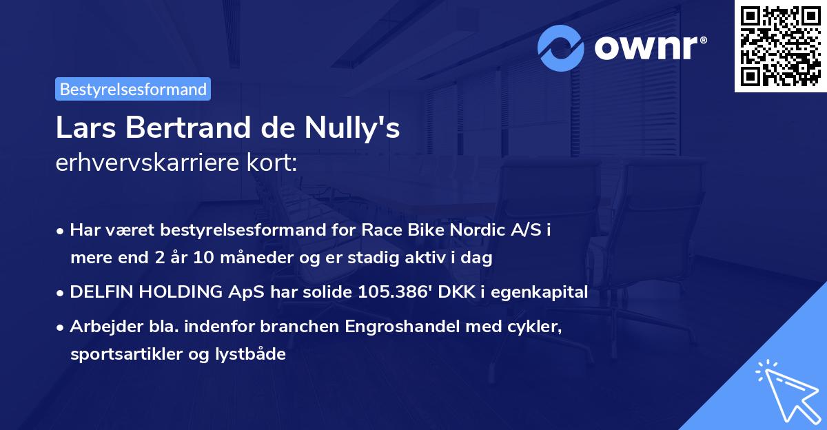 Lars Bertrand de Nully's erhvervskarriere kort