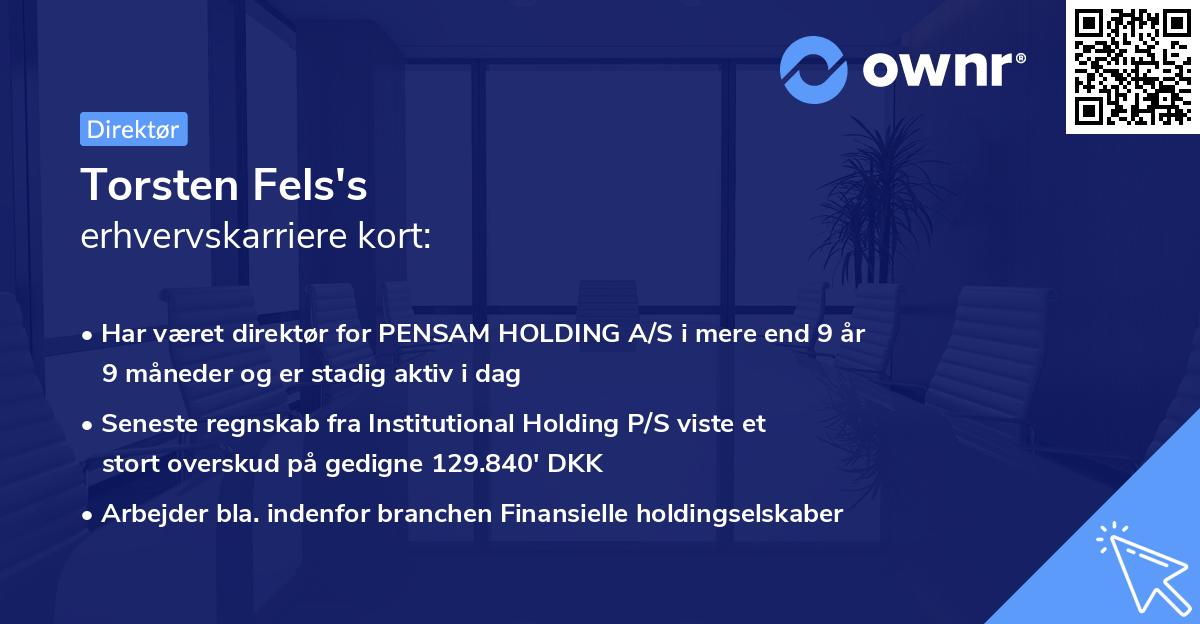 Torsten Fels's erhvervskarriere kort