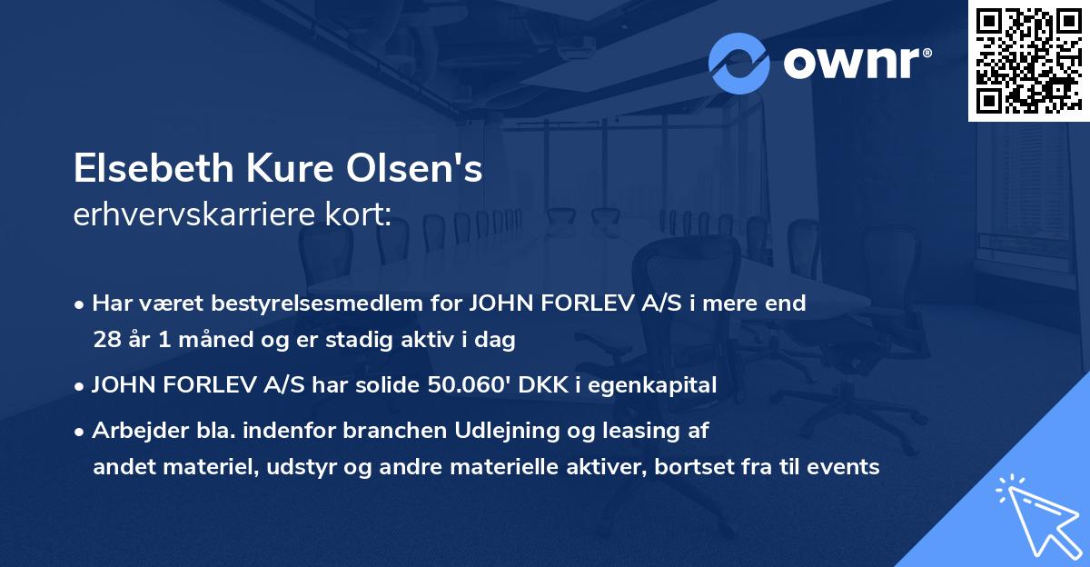 Elsebeth Kure Olsen's erhvervskarriere kort