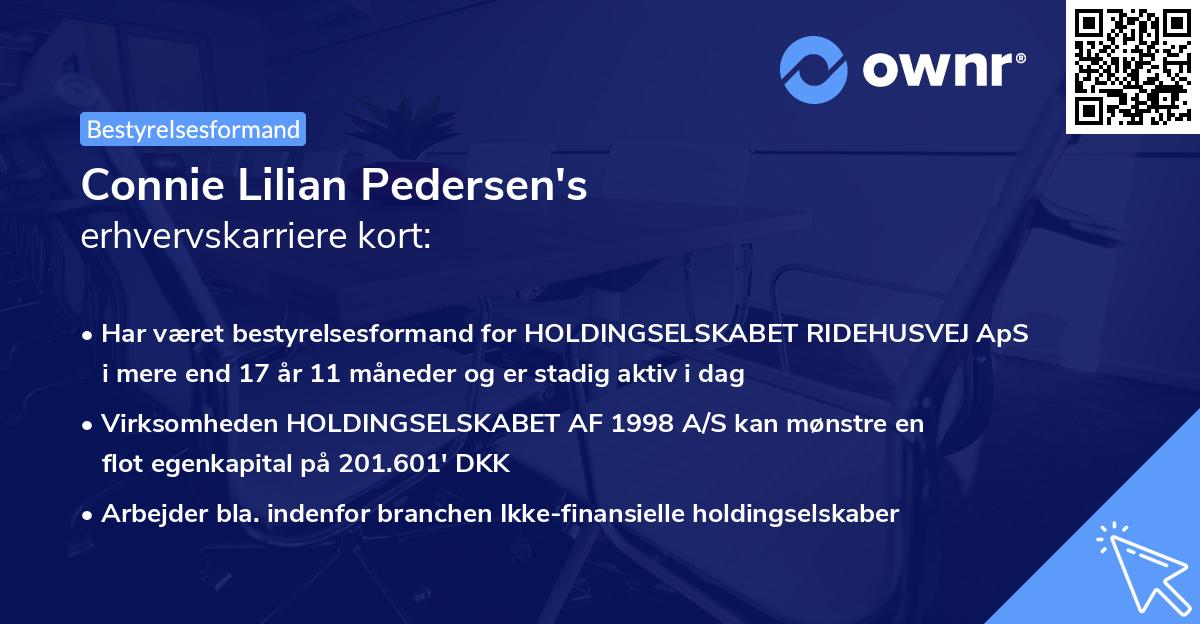 Connie Lilian Pedersen's erhvervskarriere kort