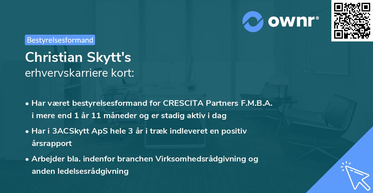 Christian Skytt's erhvervskarriere kort