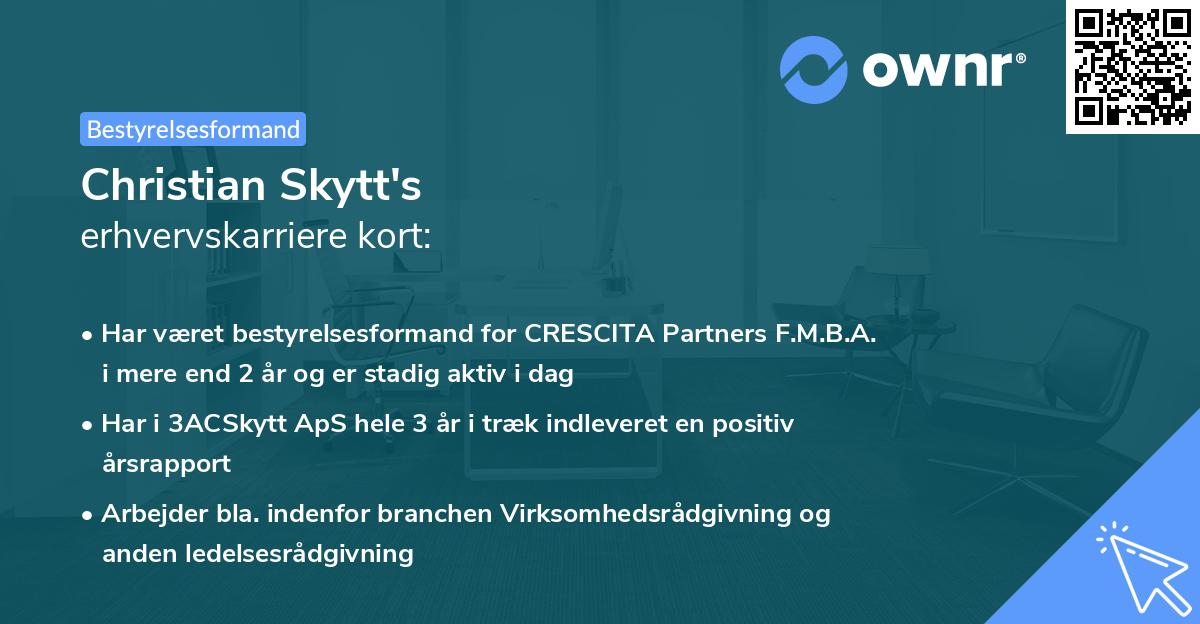 Christian Skytt's erhvervskarriere kort