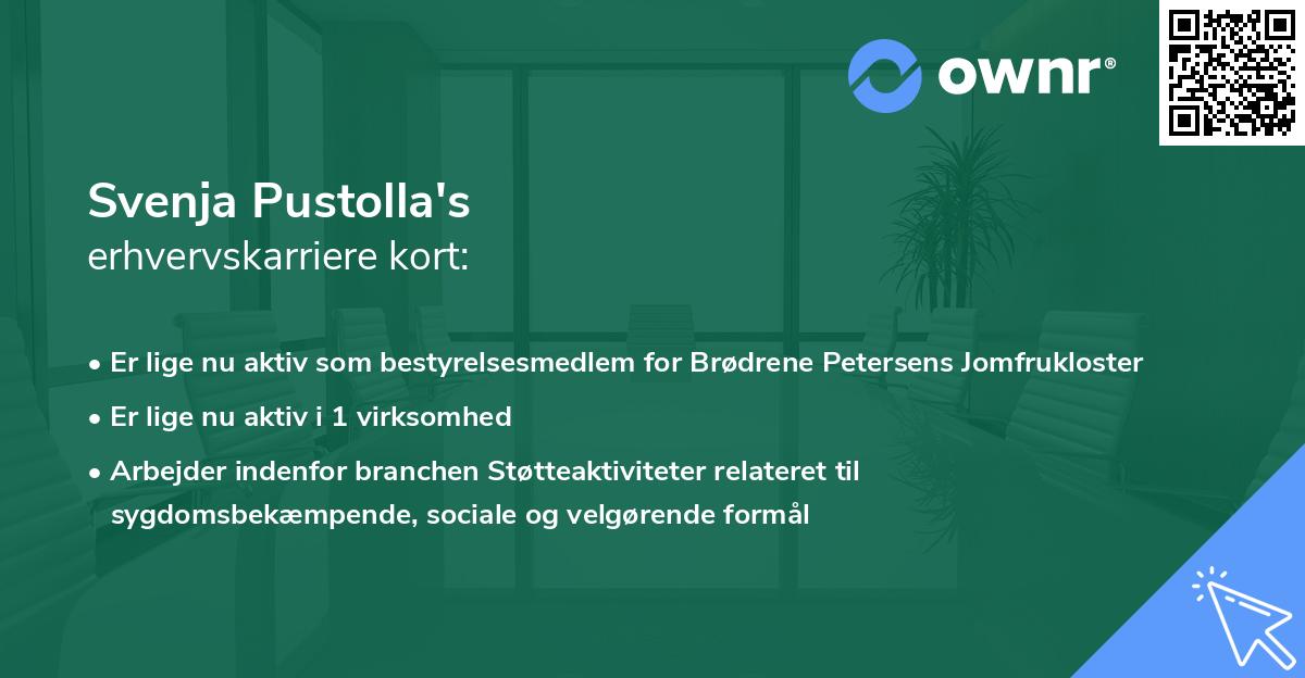 Svenja Pustolla's erhvervskarriere kort