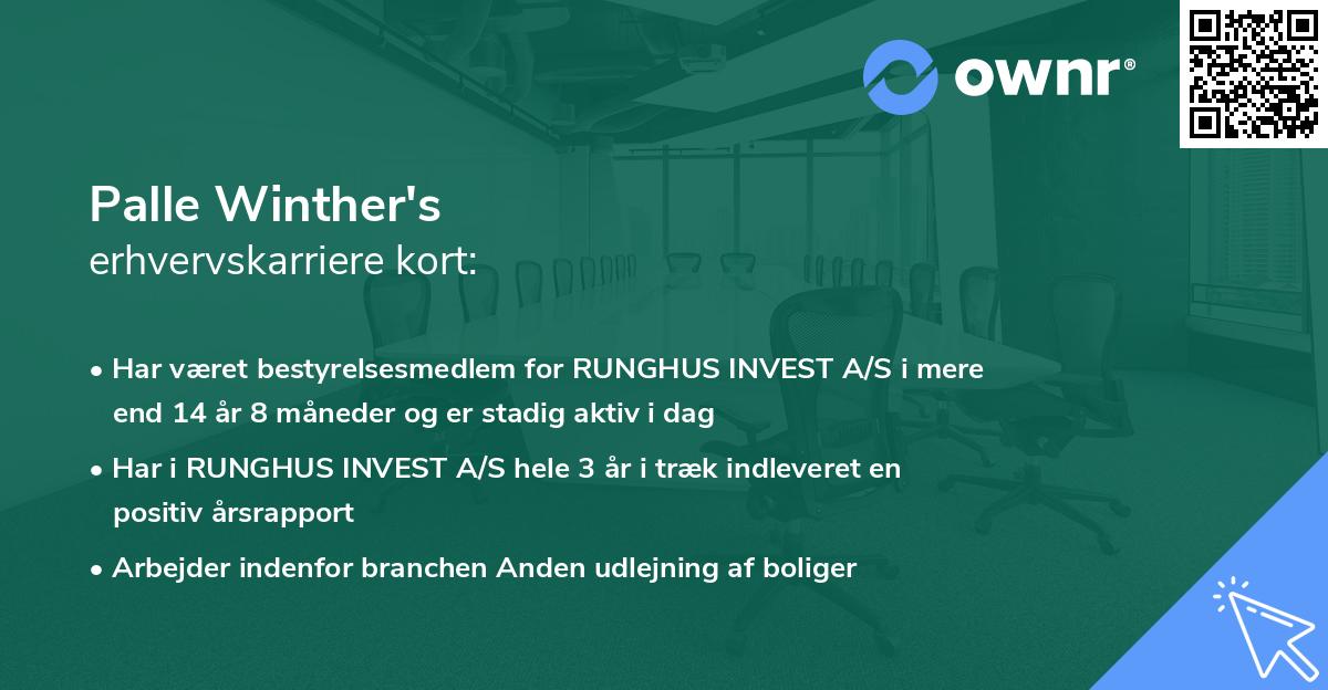 Palle Winther's erhvervskarriere kort