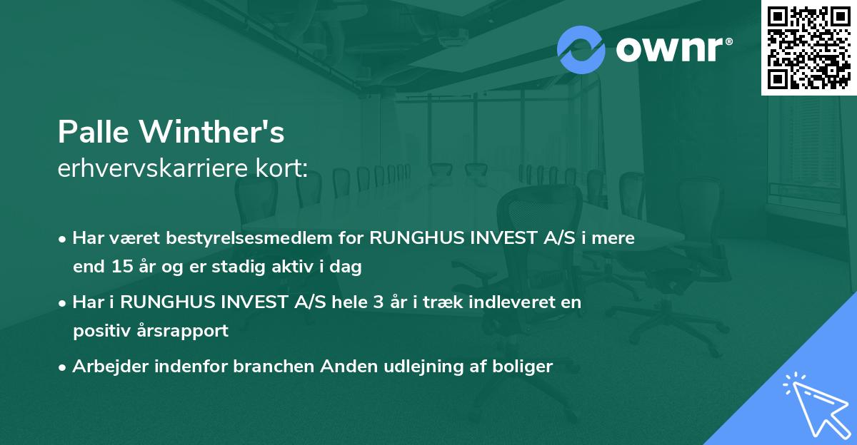 Palle Winther's erhvervskarriere kort