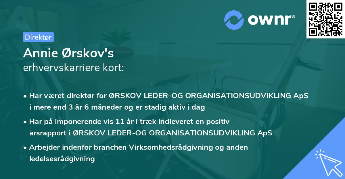 Annie Ørskov's erhvervskarriere kort