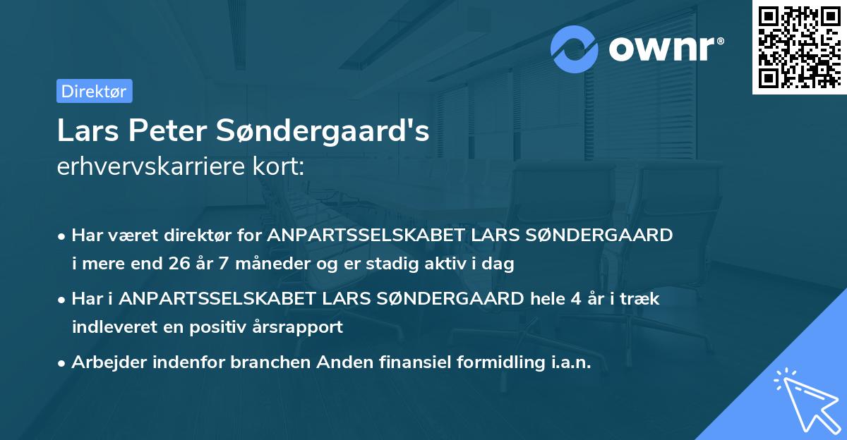 Lars Peter Søndergaard's erhvervskarriere kort