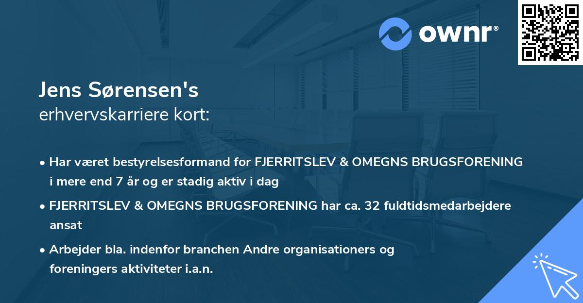 Jens Sørensen's erhvervskarriere kort