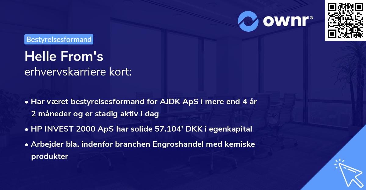 Helle From's erhvervskarriere kort