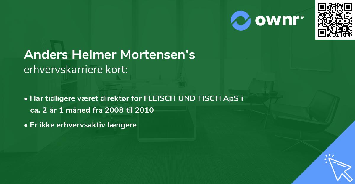 Anders Helmer Mortensen's erhvervskarriere kort